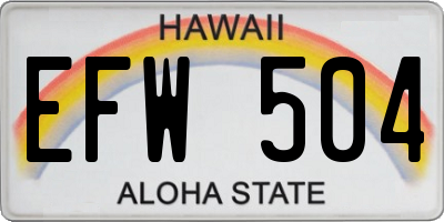 HI license plate EFW504