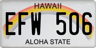 HI license plate EFW506
