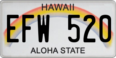 HI license plate EFW520