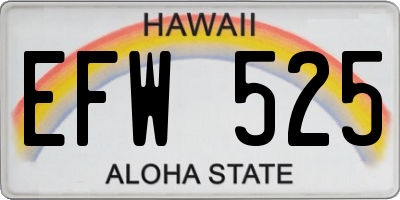 HI license plate EFW525