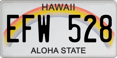 HI license plate EFW528