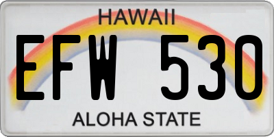 HI license plate EFW530