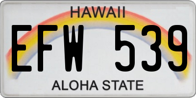 HI license plate EFW539