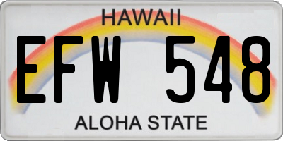 HI license plate EFW548