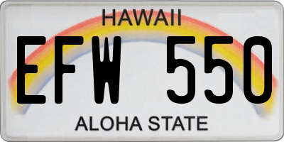 HI license plate EFW550