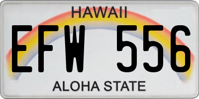 HI license plate EFW556