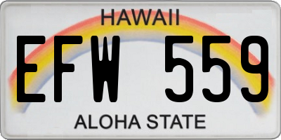 HI license plate EFW559
