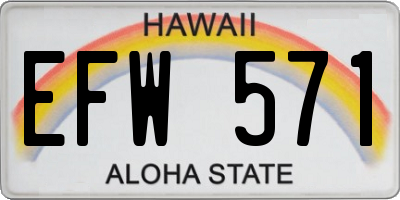 HI license plate EFW571
