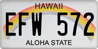 HI license plate EFW572