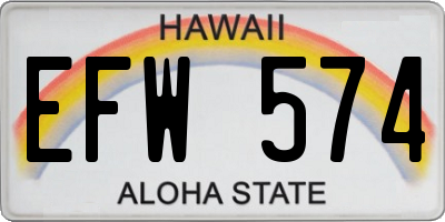 HI license plate EFW574