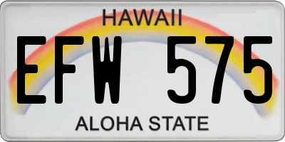 HI license plate EFW575