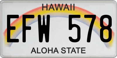 HI license plate EFW578