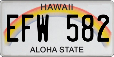 HI license plate EFW582