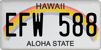 HI license plate EFW588