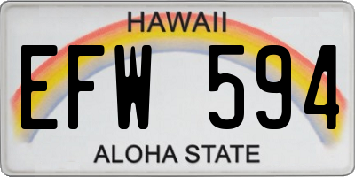 HI license plate EFW594