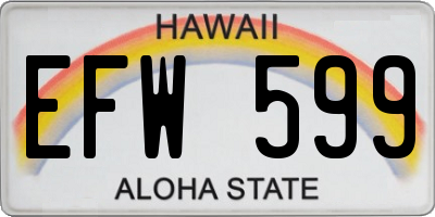 HI license plate EFW599