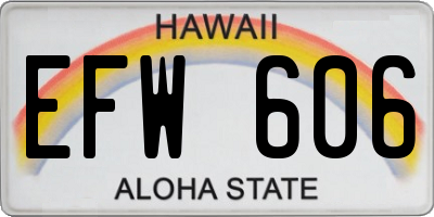 HI license plate EFW606