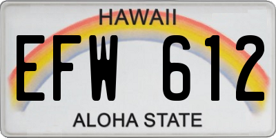 HI license plate EFW612