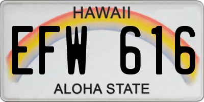 HI license plate EFW616