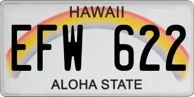 HI license plate EFW622