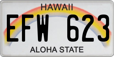 HI license plate EFW623