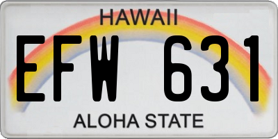 HI license plate EFW631