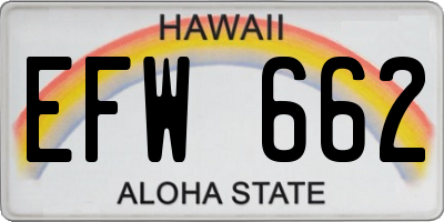 HI license plate EFW662