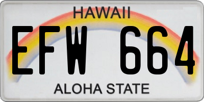HI license plate EFW664