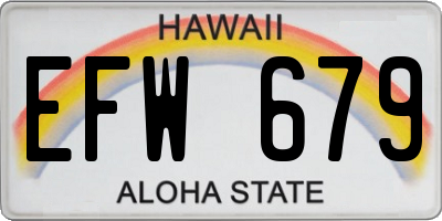 HI license plate EFW679