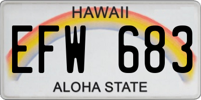 HI license plate EFW683