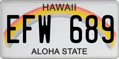 HI license plate EFW689