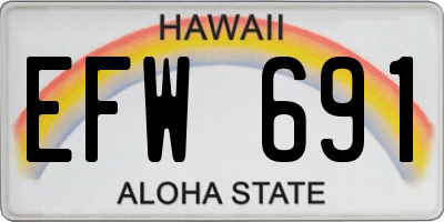 HI license plate EFW691