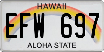 HI license plate EFW697