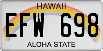 HI license plate EFW698