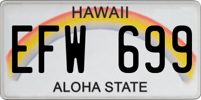 HI license plate EFW699