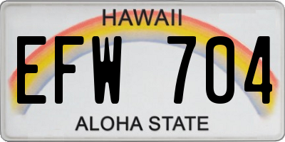 HI license plate EFW704