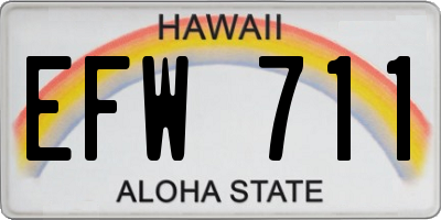 HI license plate EFW711