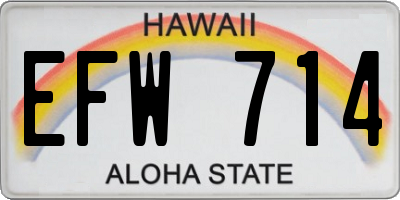 HI license plate EFW714