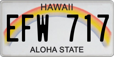 HI license plate EFW717