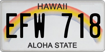 HI license plate EFW718