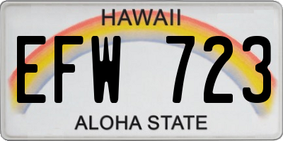 HI license plate EFW723