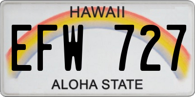 HI license plate EFW727