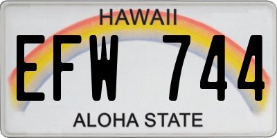 HI license plate EFW744