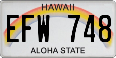 HI license plate EFW748