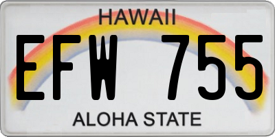 HI license plate EFW755