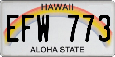 HI license plate EFW773