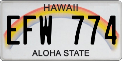 HI license plate EFW774