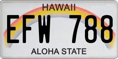 HI license plate EFW788