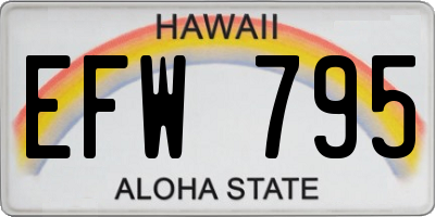 HI license plate EFW795