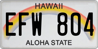 HI license plate EFW804